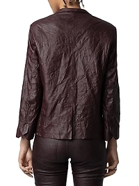 Verys Crinkled Leather Jacket