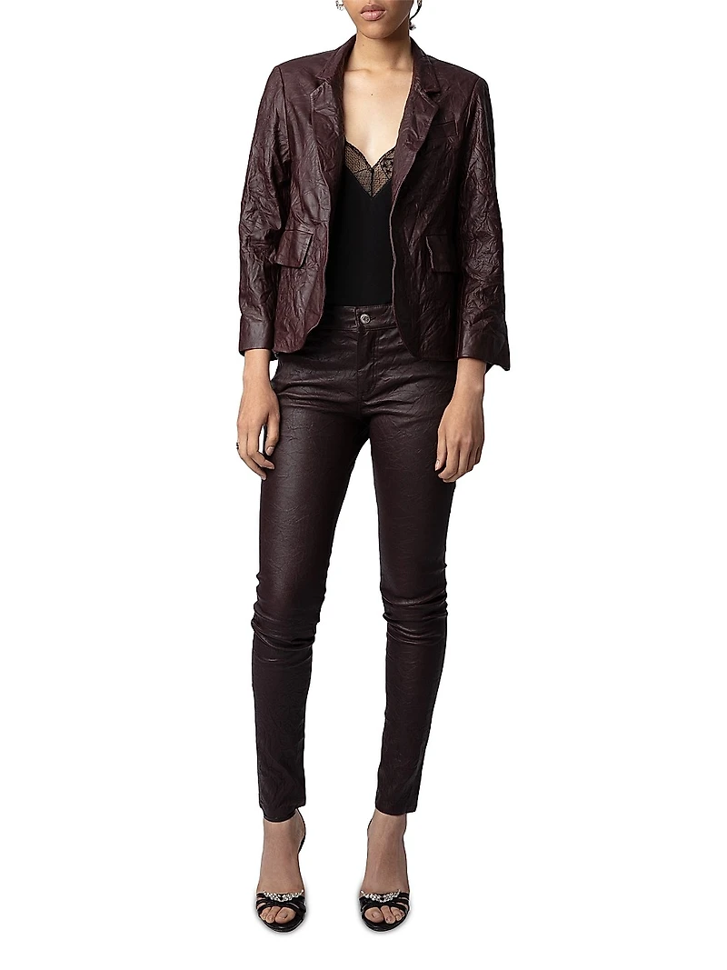 Verys Crinkled Leather Jacket