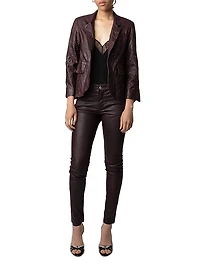 Verys Crinkled Leather Jacket