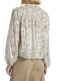 Meredith Smocked Metallic Top