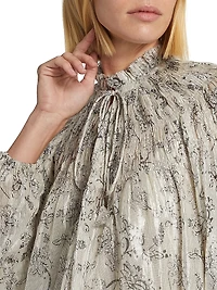 Meredith Smocked Metallic Top