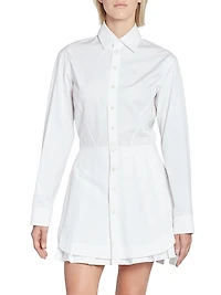 Cotton-Blend Mini-Shirtdress