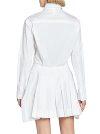 Cotton-Blend Mini-Shirtdress