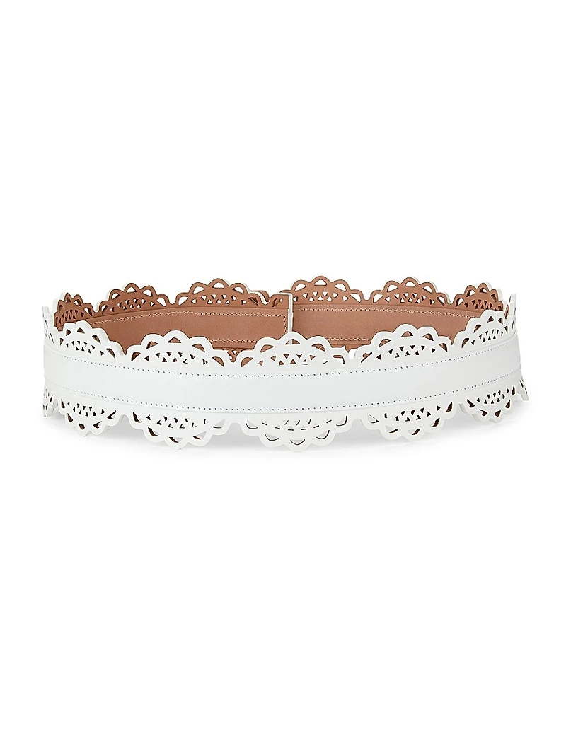 Geometric Leather Waist Belt