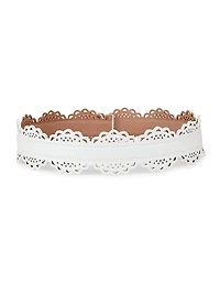 Geometric Leather Waist Belt