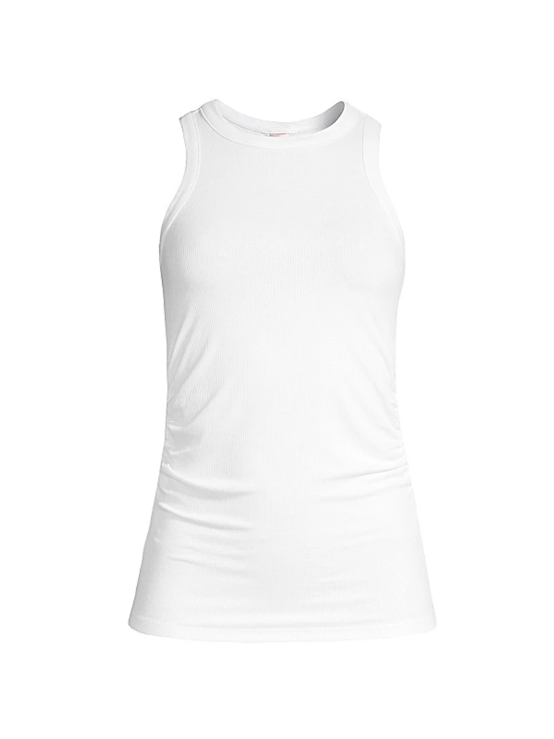 Rib-Knit Ruched Tank