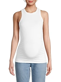 Rib-Knit Ruched Tank
