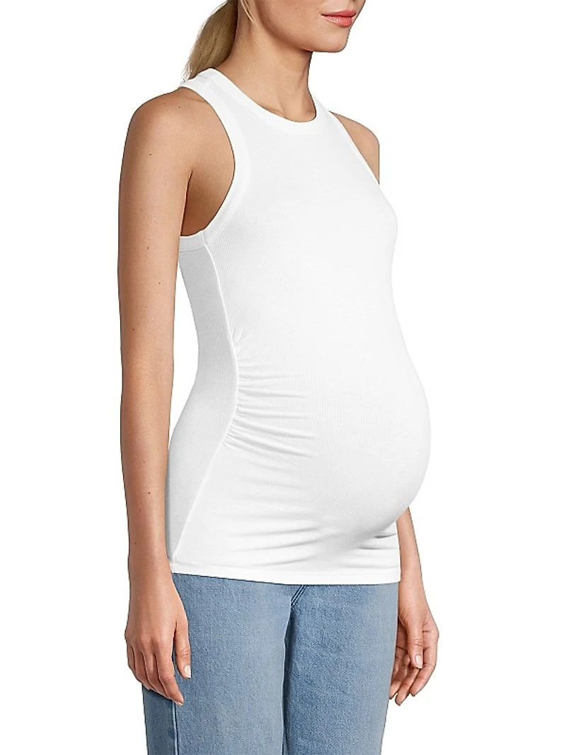 Rib-Knit Ruched Tank