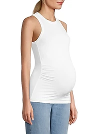 Rib-Knit Ruched Tank