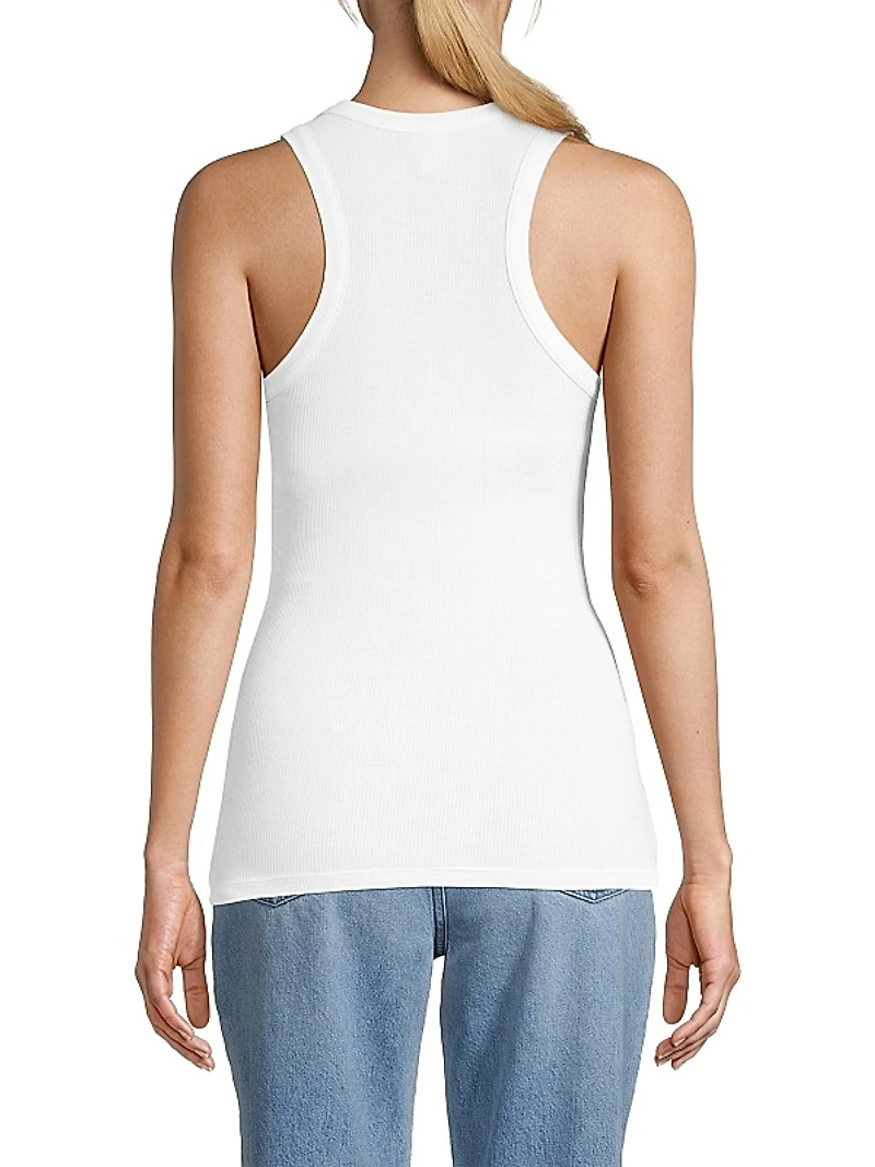 Rib-Knit Ruched Tank