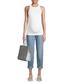 Rib-Knit Ruched Tank