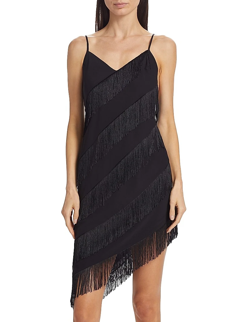 Belladonna Fringed Asymmetric Midi-Dress