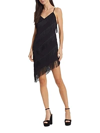 Belladonna Fringed Asymmetric Midi-Dress