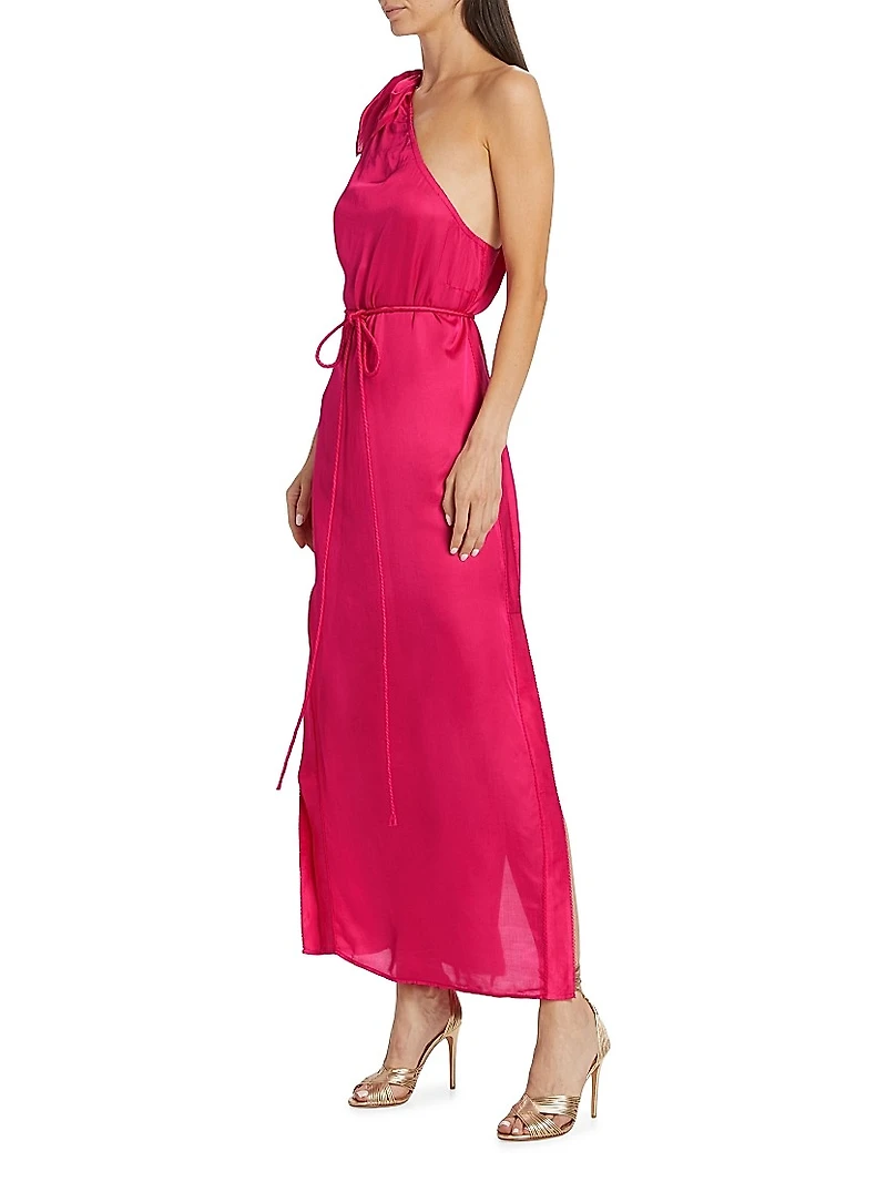Isabelle Asymmetric Satin Dress