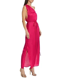 Isabelle Asymmetric Satin Dress