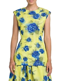 Floral Cotton-Blend Blouse