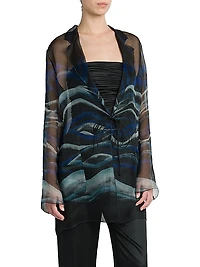 Tie-Front Silk Jacket