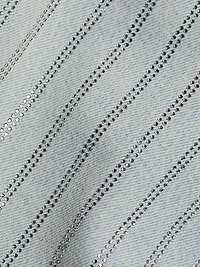 Ms. Sofiane Crystal-Embellished Denim Skirt