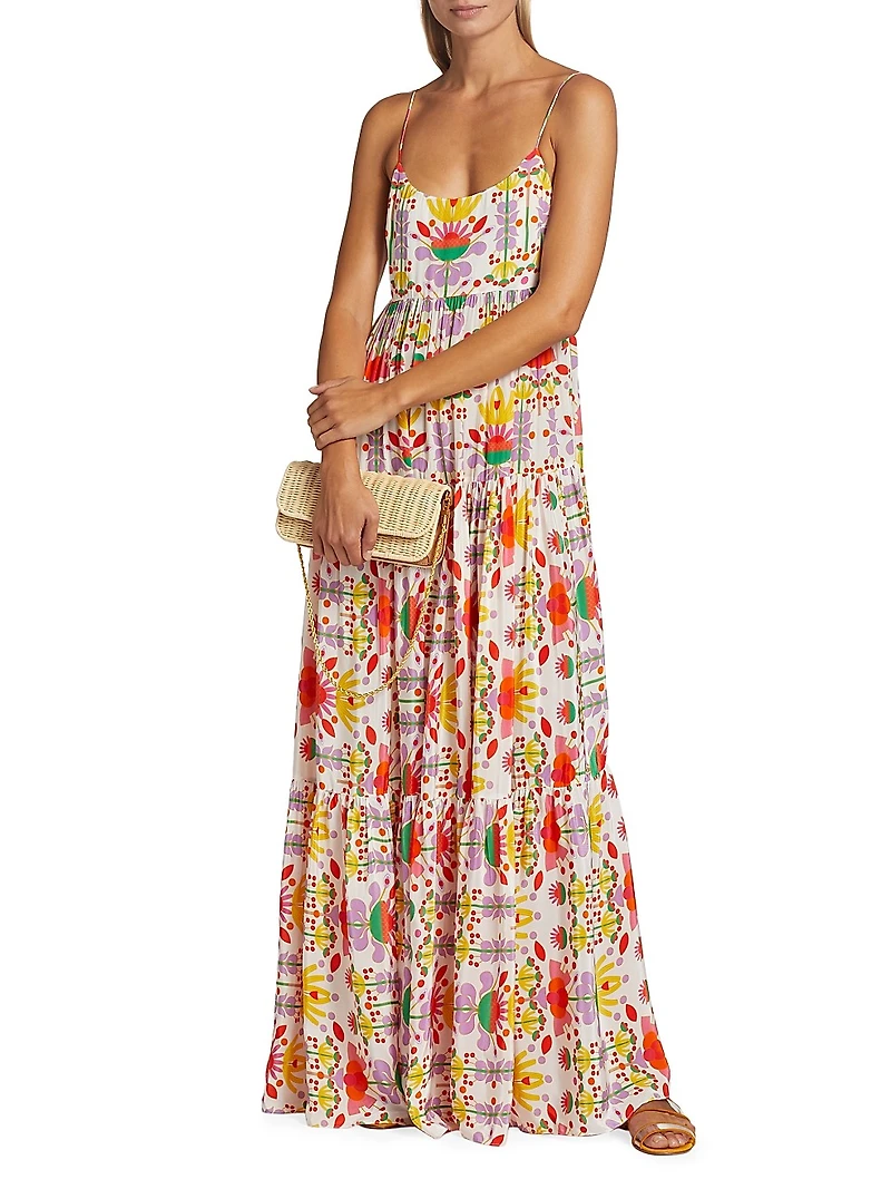 Merle Floral Crepe Maxi Dress