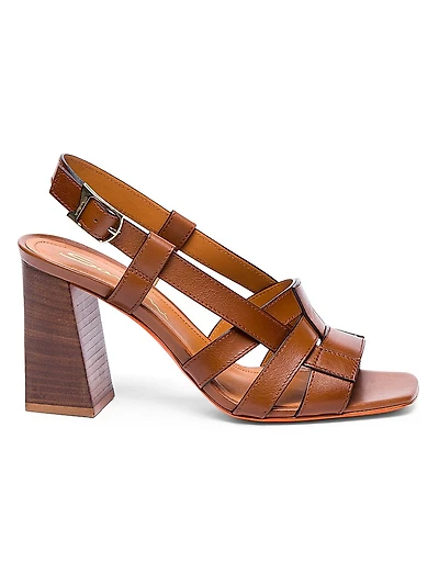 85MM Leather Block-Heel Sandals