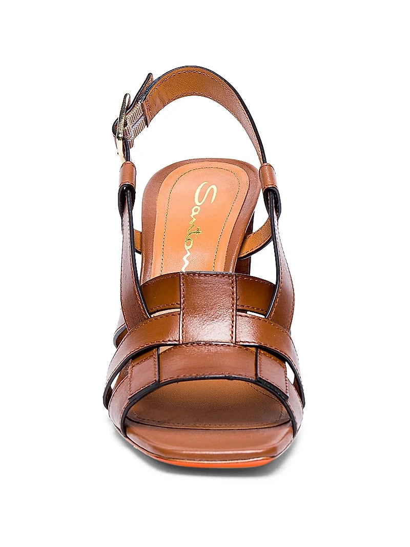 85MM Leather Block-Heel Sandals