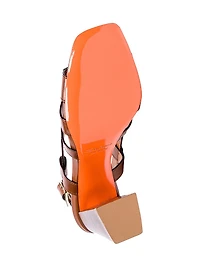 85MM Leather Block-Heel Sandals