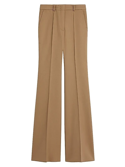 Pleated Cotton-Blend Trousers
