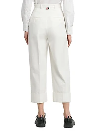 Canvas Cotton High-Rise Straight Trousers