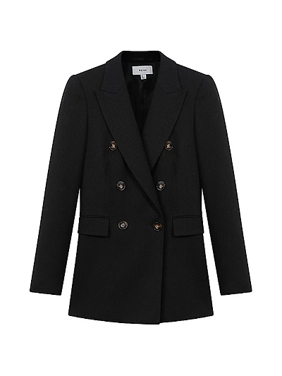 Lana Woven Wool-Blend Blazer