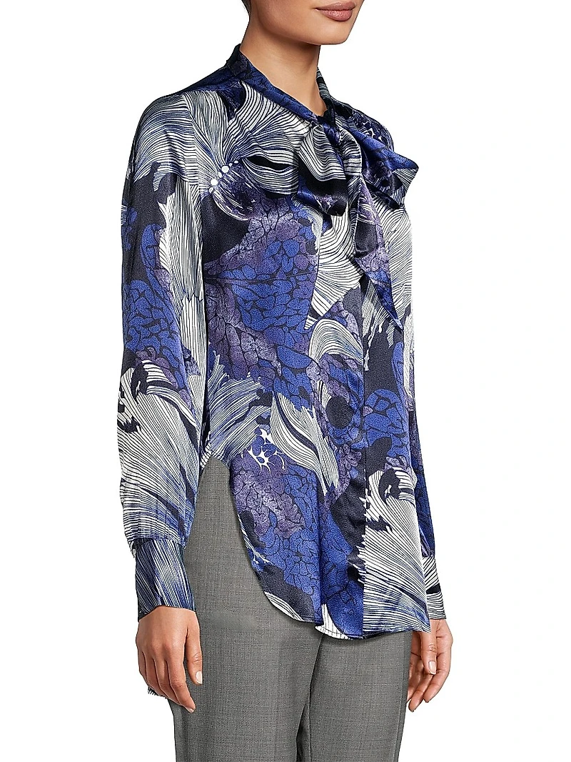 Taryn Tie-Neck Blouse