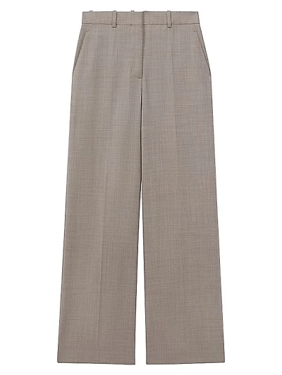 Hazel Stretch Wool Wide-Leg Pants