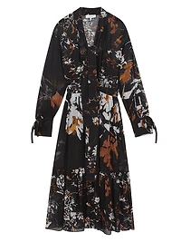 Charlotte Printed Belted Midi-Dress