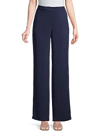 Stretch Crepe Wide-Leg Trousers
