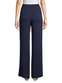 Stretch Crepe Wide-Leg Trousers