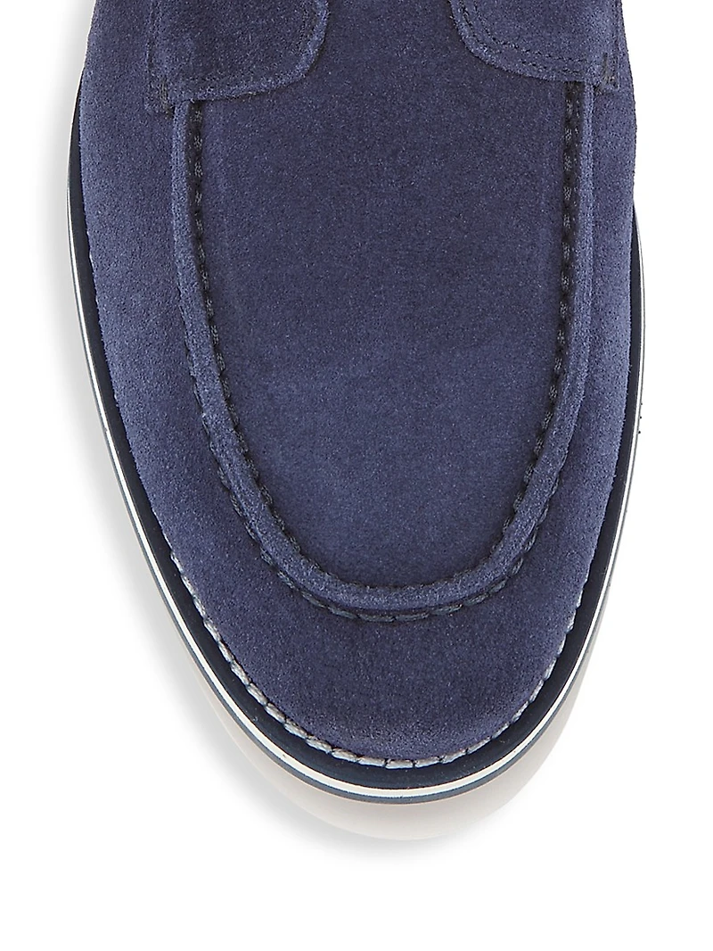 Green Field Suede Slip-On Loafers