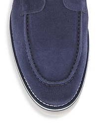 Green Field Suede Slip-On Loafers