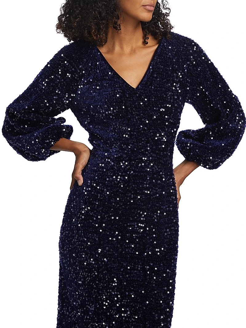 The Robin Sequined Midi-Dress