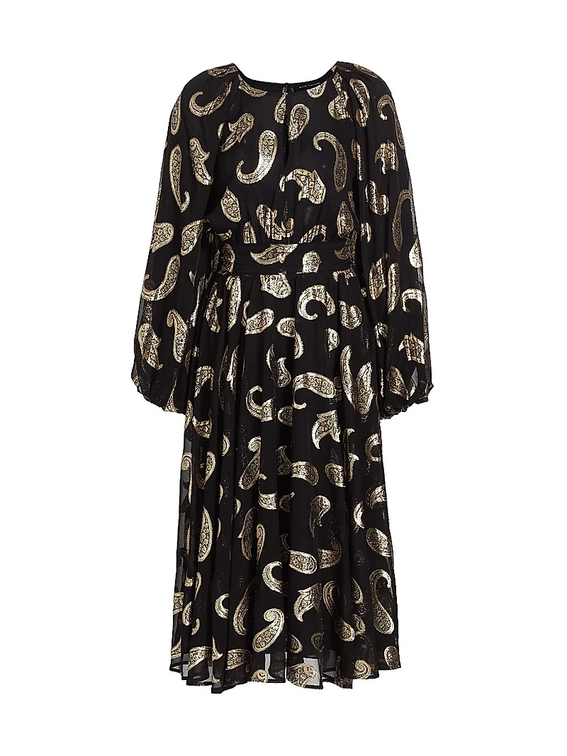 The Audrey Paisley Midi-Dress