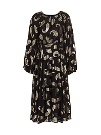 The Audrey Paisley Midi-Dress