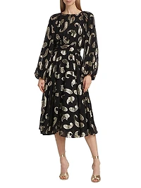 The Audrey Paisley Midi-Dress