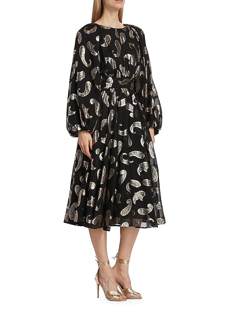 The Audrey Paisley Midi-Dress