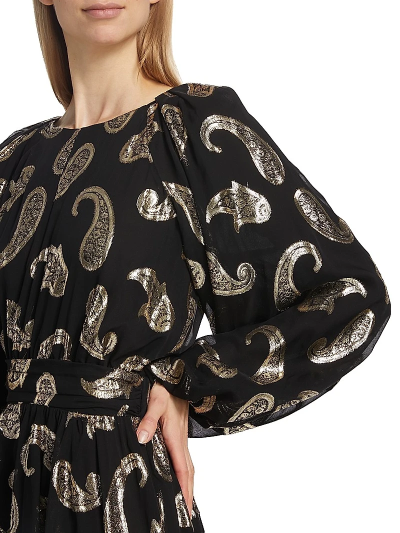 The Audrey Paisley Midi-Dress