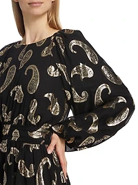 The Audrey Paisley Midi-Dress