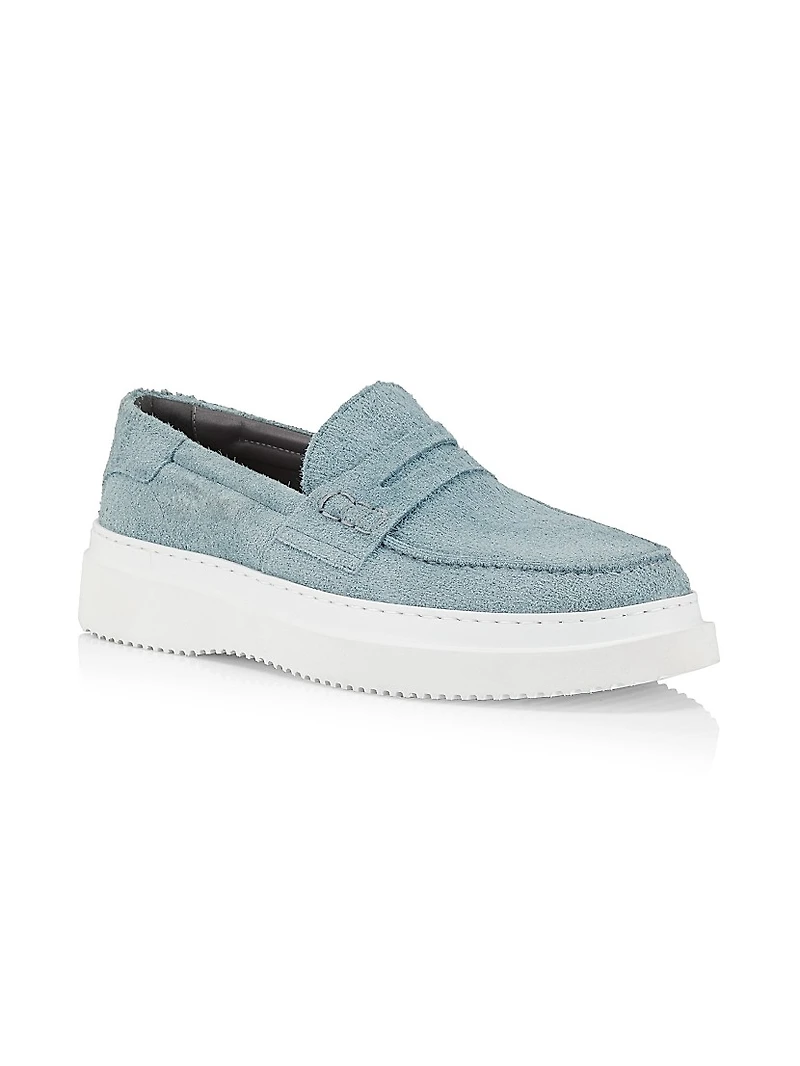 Summer Vibes Suede Platform Penny Loafers