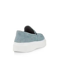 Summer Vibes Suede Platform Penny Loafers