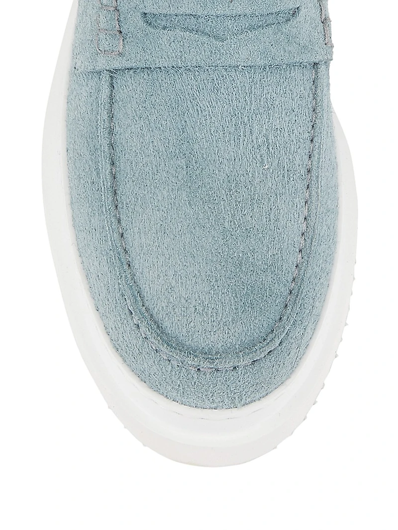 Summer Vibes Suede Platform Penny Loafers