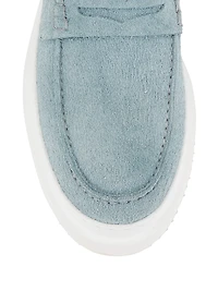 Summer Vibes Suede Platform Penny Loafers