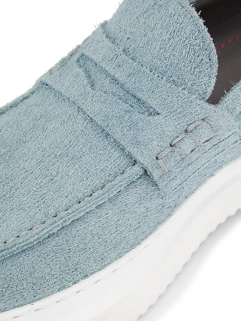 Summer Vibes Suede Platform Penny Loafers