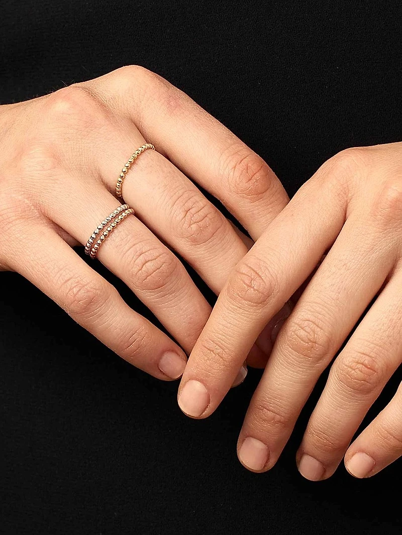 14K White Gold Have a Ball Stack Ring