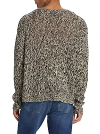 Linen-Blend Marled Sweater